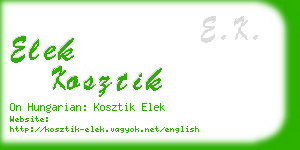 elek kosztik business card